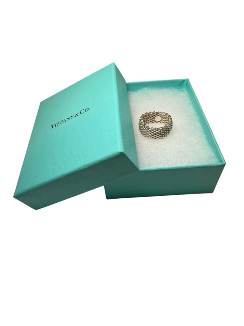 Tiffany & Co. Somerset Silver Woven Mesh Ring